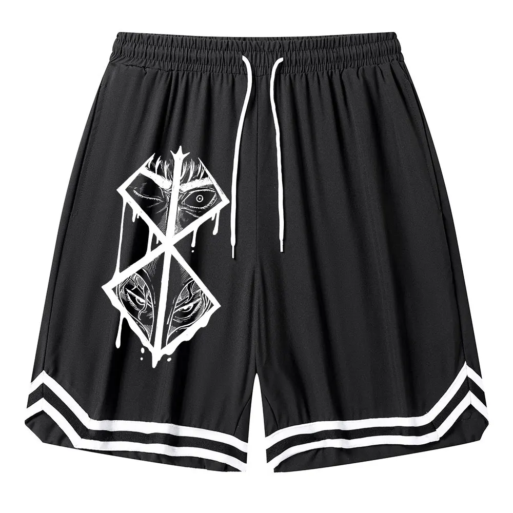 Anime Berserk Basketball Shorts Men Running Training Workout Loose Summer GYM Shorts Quick-Drying Breathable Casual Sports