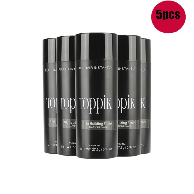 3/4/5PCS Toppik Hair Fibers Dark Brown Regrowth Powders Keratin