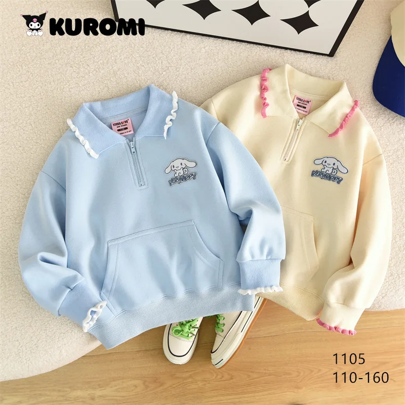 

Sanrio Anime Cinnamoroll Children Sweaters Cartoon Long-Sleeved Pullovers Tops Boy Girl Baby Clothes Tracksuit Sportswear Gift