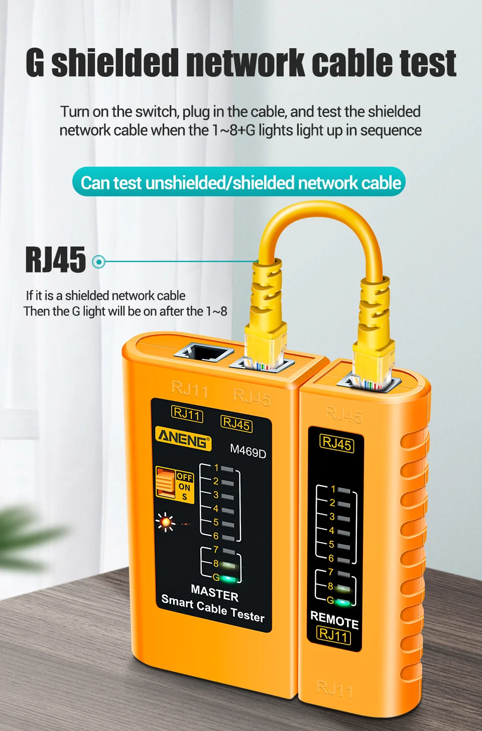 ZoeRax-Rede Cable Tester, Lan Tester, Ferramenta de