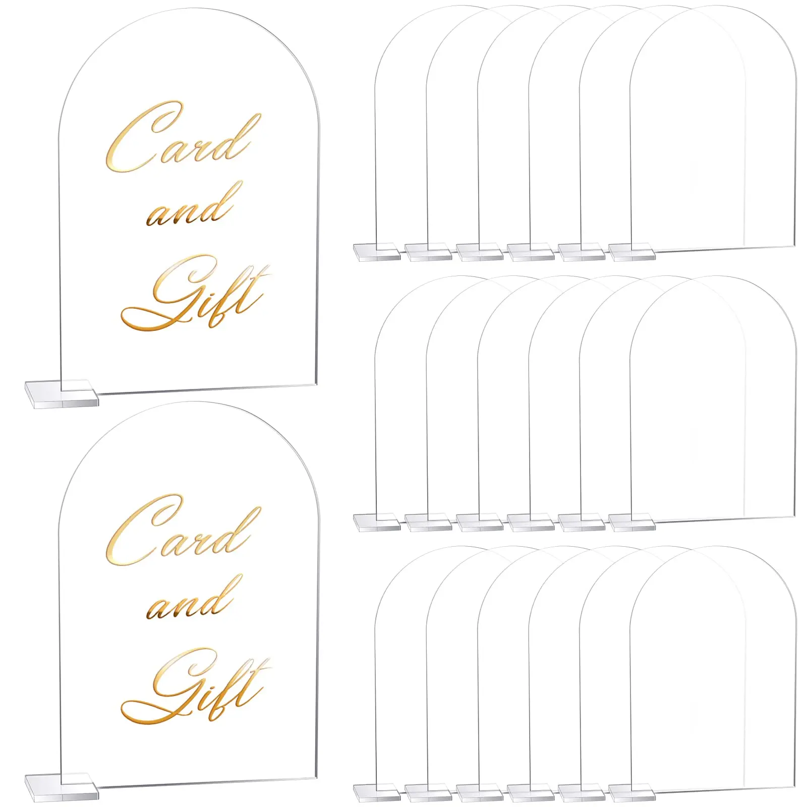 

20/30 Set Clear Arch Acrylic Sign Acrylic Wedding Table Numbers with Stand Blank Acrylic Table Numbers Holders DIY Acrylic Sheet
