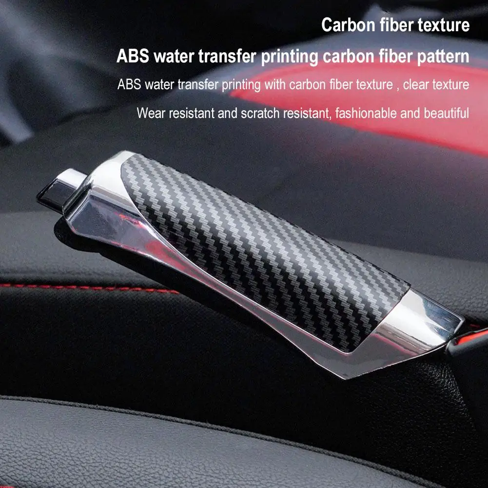 Hand brake cover Universal Car Hand Brake Cover Carbon Fiber Wood Color Protector Manual Brake Grips Interior Decoration Protective Cover