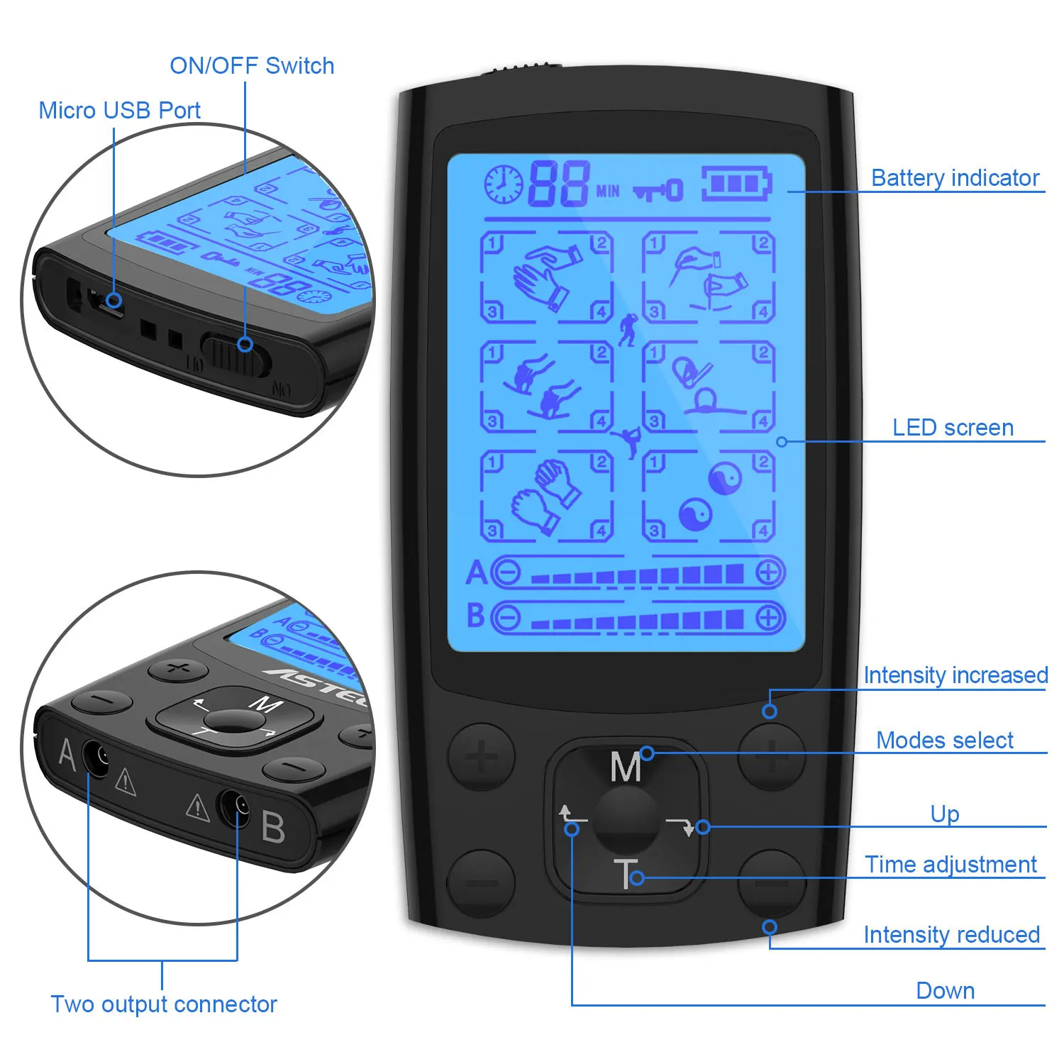 TENS Electric Massage Electroacupuncture EMS Muscle Stimulat Body Muscle Massager Pain Relief Electric Tens Physiotherapy