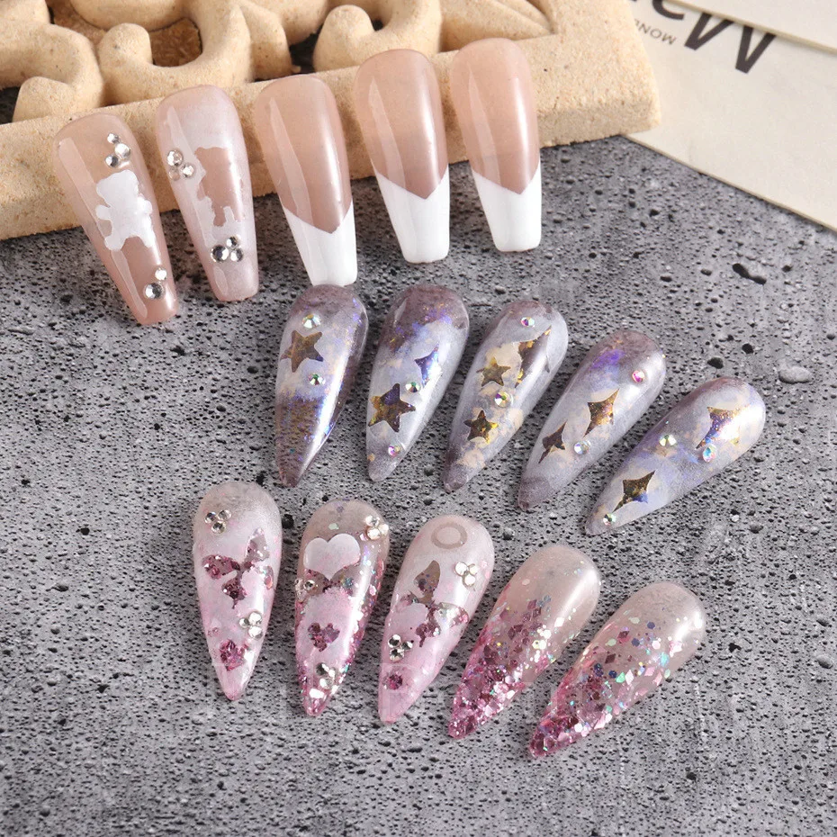 Floral Bloom Nail Art Adhesive Stickers - Abstract Flower Design