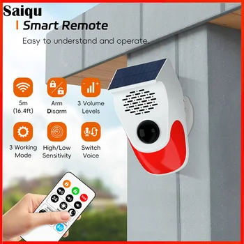 Solar Strobe Alarm Light with Motion Sensor Siren Outdoor Alarm