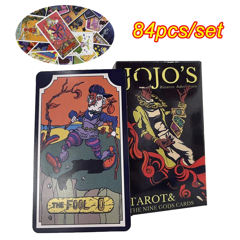 84pcs/set JoJo Bizarre Adventure Tarot Card Cosplay Props Anime Board Game Props Gift Tarot Card