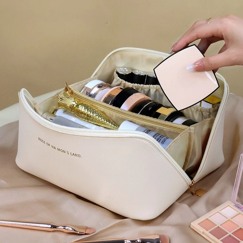 Makeup Organizer Female Toiletry Kit Bag Make Up Case Storage Pouch PU Lady Box, Cosmetic Bag, Organizer Bag For Travel Zip