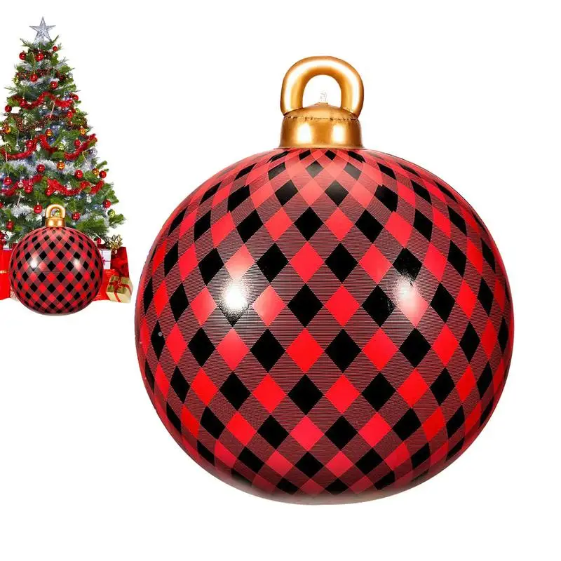 1pcs 24inch Christmas Ball Ornaments Christmas Inflatable Decorates Balls For Christmas Party Yard Garden Decorations no lights christmas ornaments balls 9pcs christmas ball tree decorations balls xmas party hanging ornaments christmas decorations