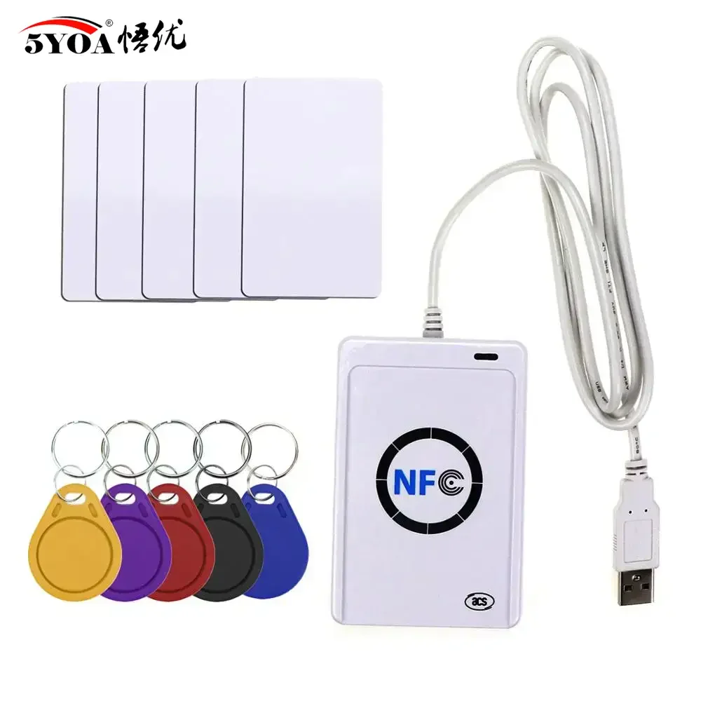 5YOA ACR122U NFC RFID Reader USB Smart Card Writer SDK M-ifare Copy Clone Software Copier Duplicator Writable S50 13.56MHz UID