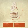 3D Wooden Gramophone Music Box Puzzles Kits for Teen Adults Construction Models Set Toys DIY Assembling Machnical Christmas Gift 6