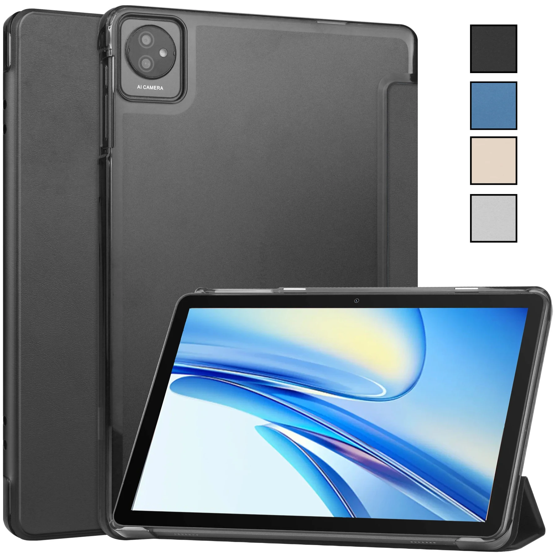 Funda para tableta Blackview Tab 70 wifi, carcasa trasera magnética transparente de lujo, 10,1 pulgadas