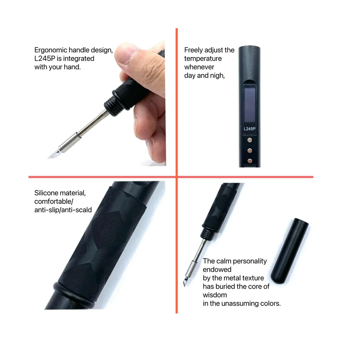 

L245P PD 65W DC 90W Portable Electric Soldering Iron Supports QC PD Compatible JBC245 for DIY Electrical Repairs,Blue