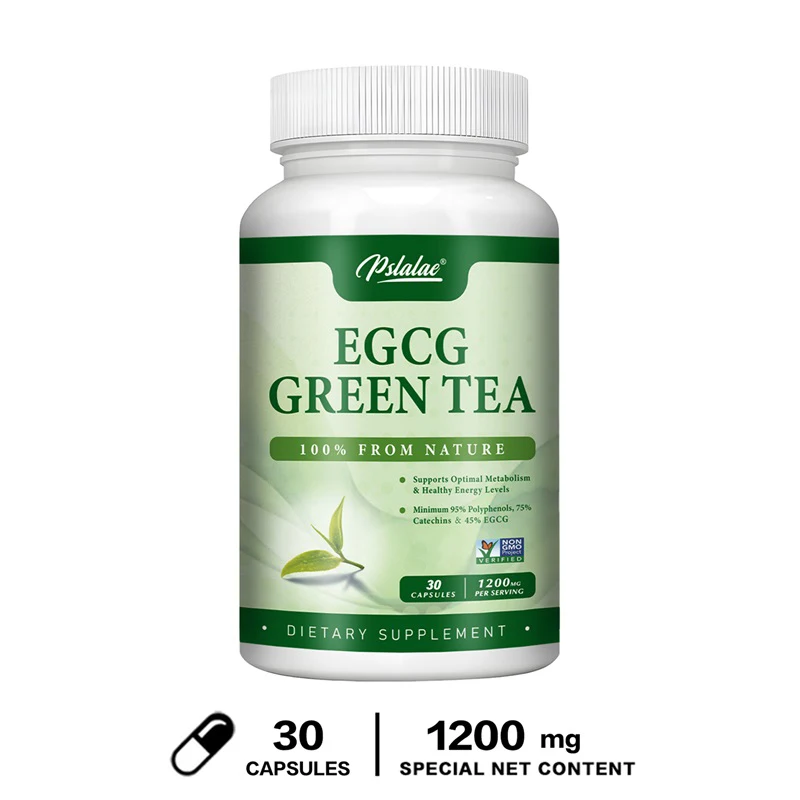Egcg תה ירוק תמצית-מגביר את חילוף החומרים ותומך שריפת שומן בריאה, הגדלת האנרגיה והתמקדות