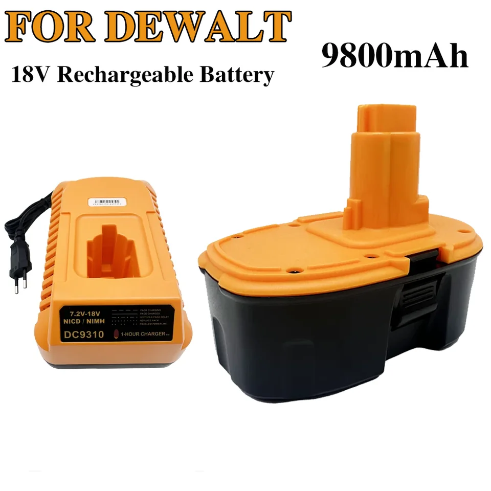 18V 9.8Ah Replacement Battery for Dewalt DC9096 DE 9503 DW 9095 9096 9098  XRP Cordless Drill Tools Screwdriver Batteries