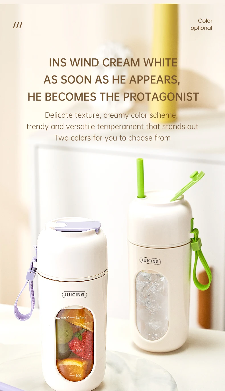 Description Picture 5 of item340ML Portable Blender Electric Juicer 12 Blades Fruit Mixers 2600mAh USB Rechargeable Smoothie Juicer Cup Squeezer Juice Maker