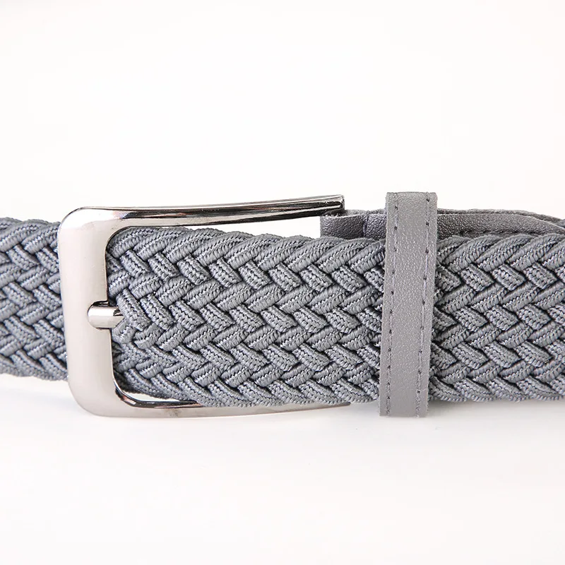 Elastic Woven Belt Plus Large Size 130 140 150cm Casual Women Men's Punched Waist Straps Stretch Canvas Pin Buckle Trouser Belts