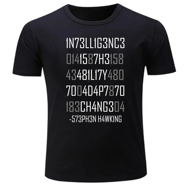 Лидер продаж, Мужская забавная футболка 1N73LL1G3NC3, топы европейского размера, Новое поступление, Мужская футболка с круглым вырезом, Летние черные футболки 2024