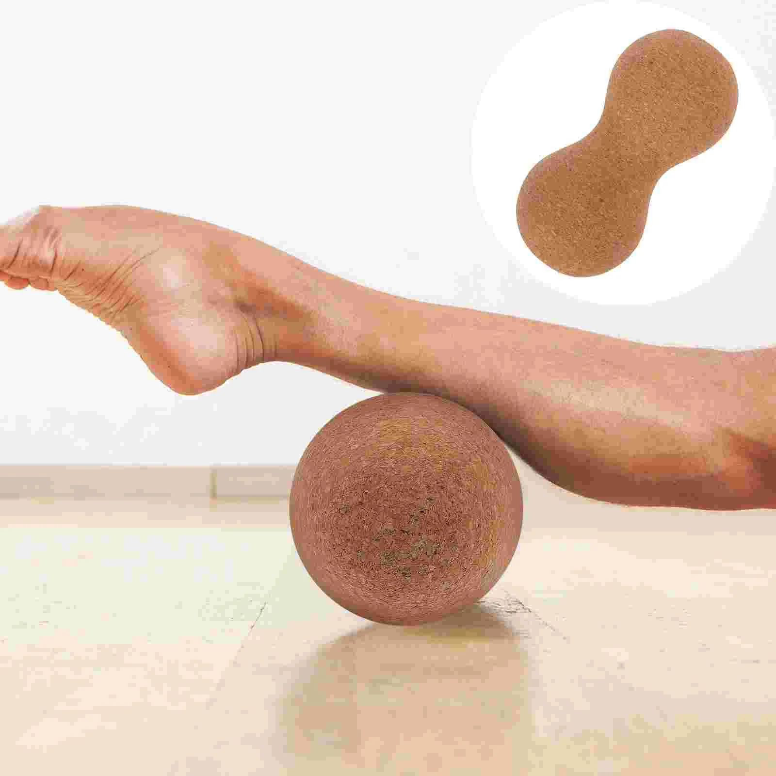 

1Pc Cork Wood Peanut Shape Massage Ball Practical Massager (Assorted Color)