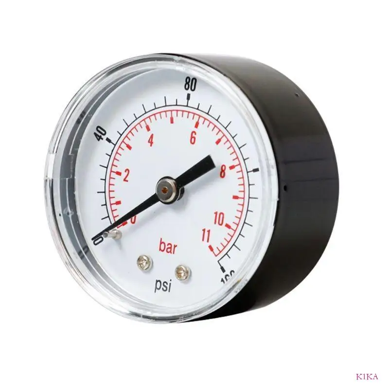 K1KA 압력 게이지 52mm 다이얼 1/4 BSPT 수평 0/15,30,60.100,160,300 PSI 및 Bar