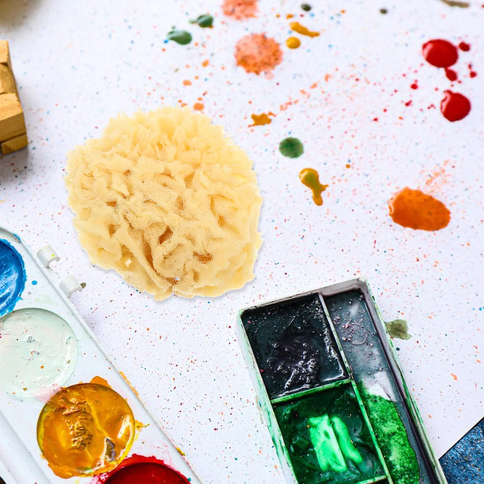 천연 바다 스펀지 2.0-2.5인치 부드럽고 잡기 쉬운 수채화 도구 고흡수 다기능 페인팅 스펀지 DIY 아트용