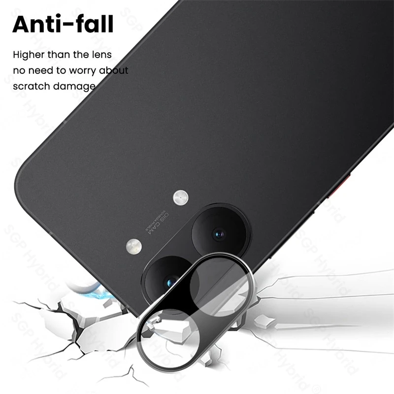 2-Pack Black 3D Camera Protective Glass with 9H Curved Lens Film