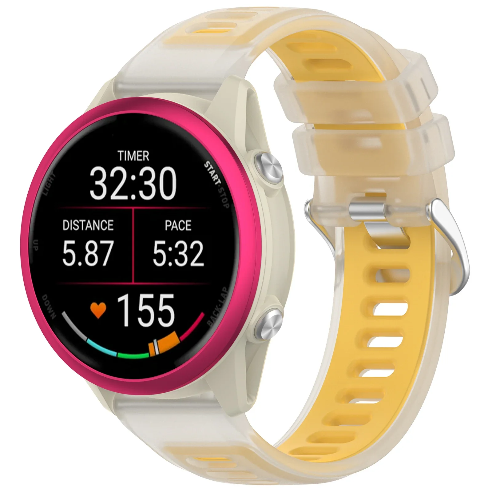 Vibrant Two-Tone Jelly Silicone Watch Band - Transparent Strap
