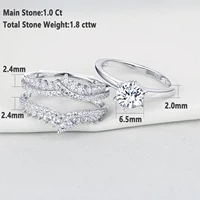 Newshe Wedding Rings for Women Engagement Ring Enhancer Band Bridal Set Sterling Silver 1.8Ct Cz Fine Jewelry BR0910 - Image 4
