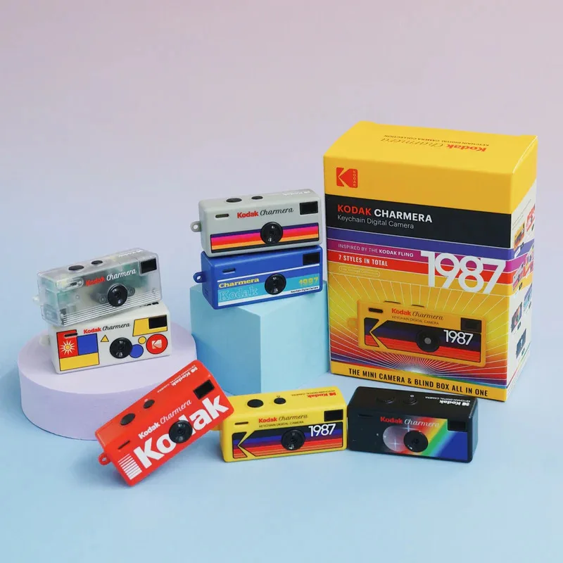 미니 디지털 카메라 코닥 차메라 키체인 35MM/F2.4 디지털 카메라 1987 플래시 포함 6가지 색상 랜덤 컬러 카메라 선물용 ?