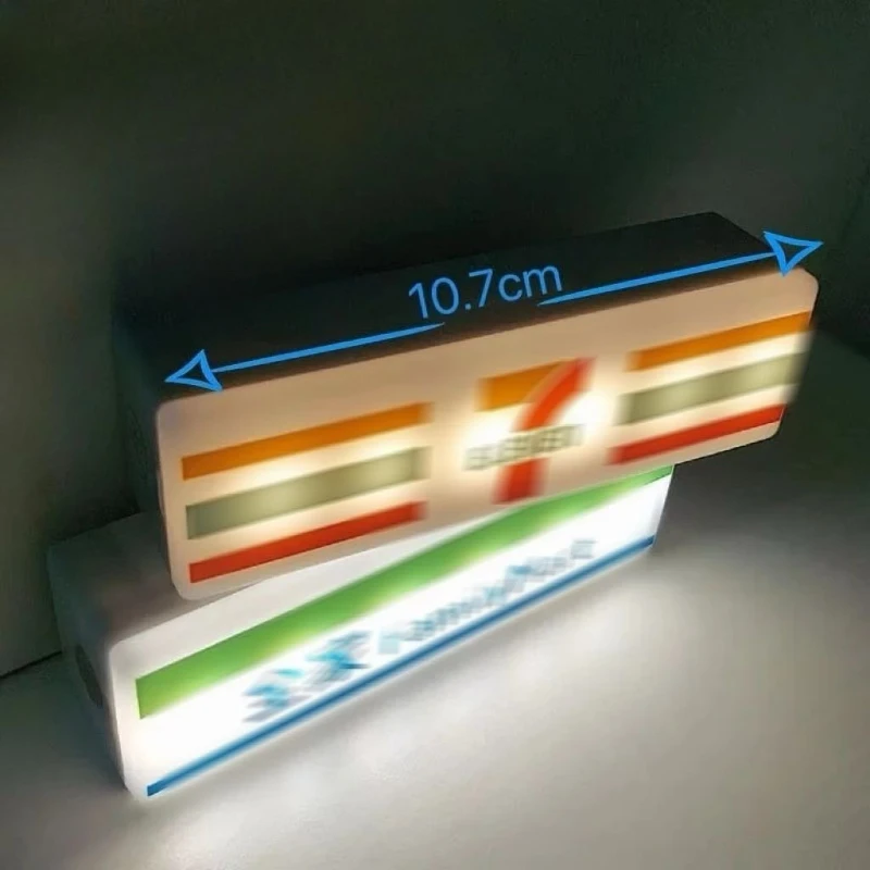 Illuminated Miniature Convenience Store Fridge Magnet with Glowing Signboard