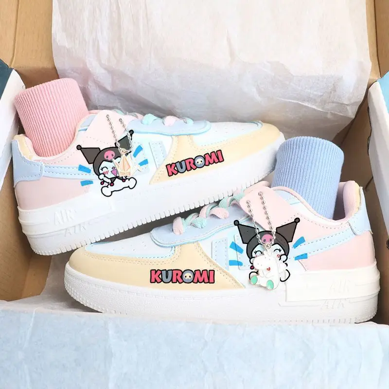 

Kawaii Sanrio Kuromi Girls Cricket Shoes Anime My Melody Cinnamoroll Cartoon Student Small White Shoes Sports Shoes Bestie Gifts