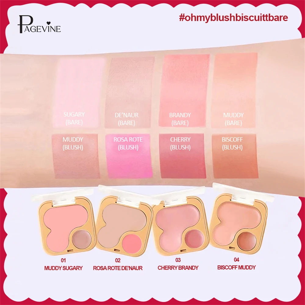 Face Reparing Palette Cream 3-in-1 Contour Blush Matte Shadow Highlighter 3D Nose Shadow Brightening Cookie Box Rouge Makeup_voghion.com