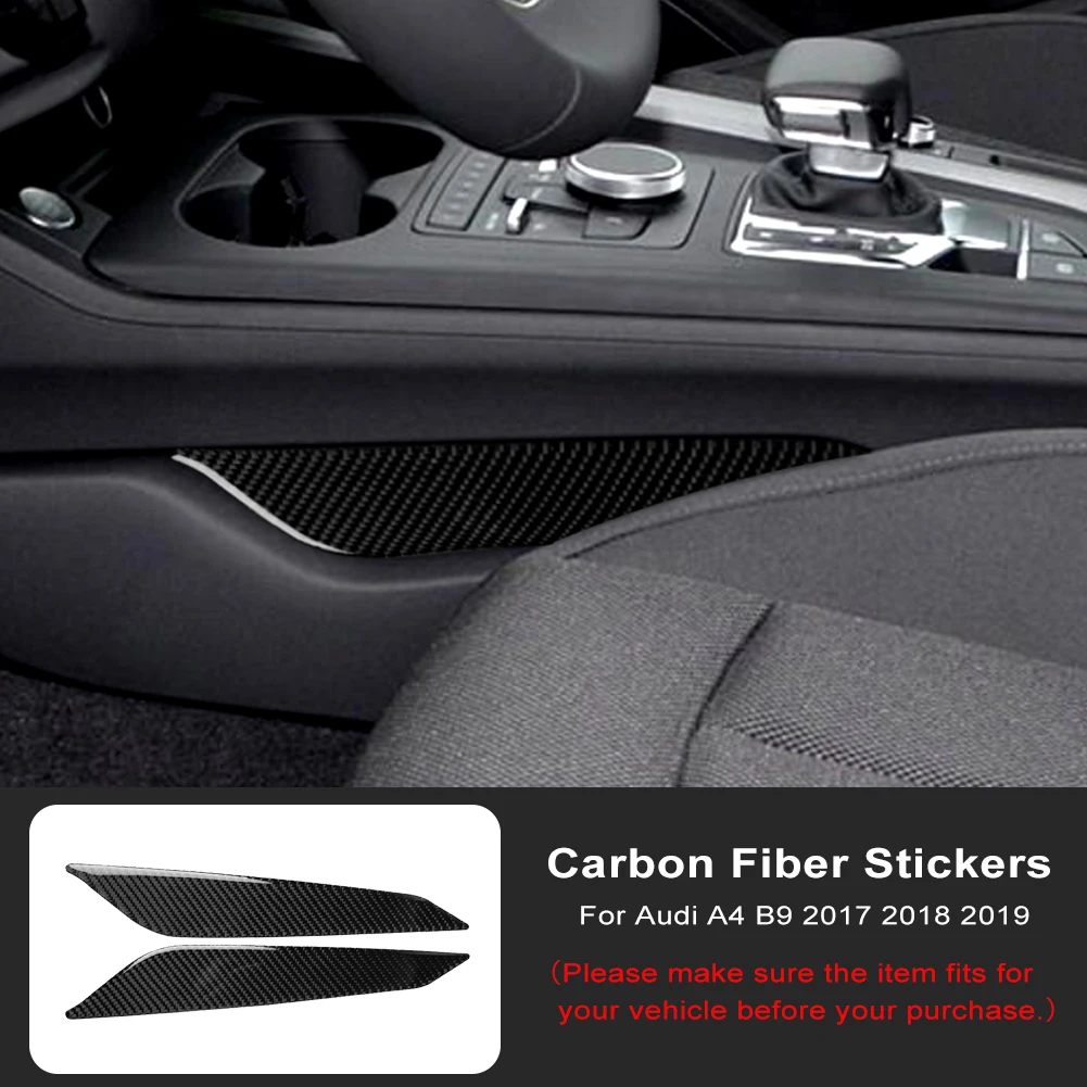 Passend für Audi A4 B9 2017 2018 2019. Paar Carbon-Faser-Look, vordere Schalthebel-Seitenverkleidung, Verkleidungszubehör