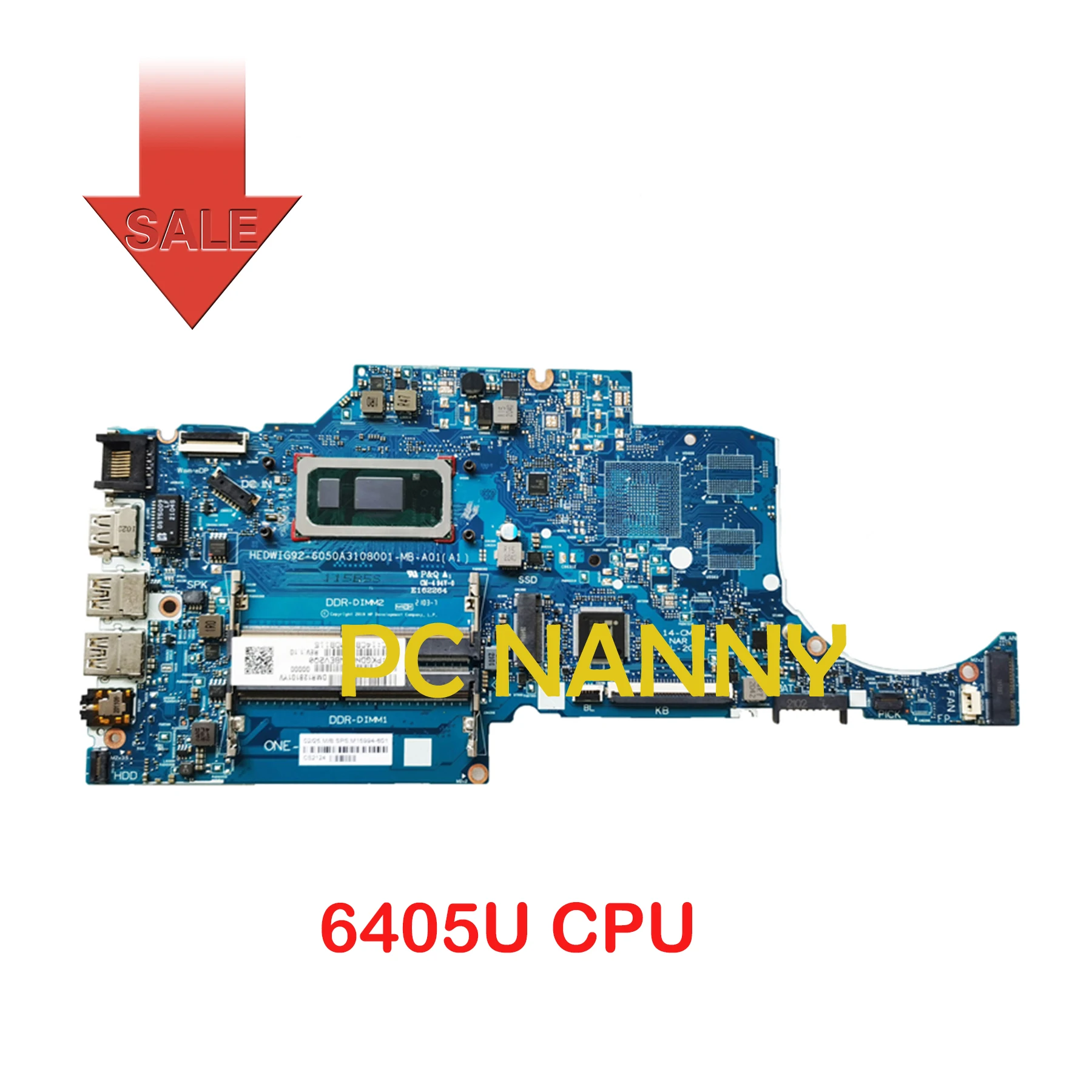 

PCNANNY for HP TPN-I130 14-CF 14-CK laptop motherboard M15994-601 M15994-001 6050A3108001-MB Intel Pentium Gold 6405U DDR4