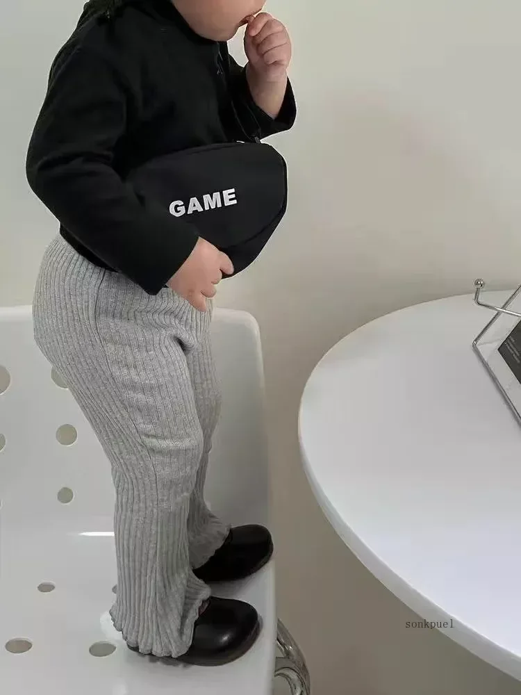 Girls Ribbed Flared Trousers 3