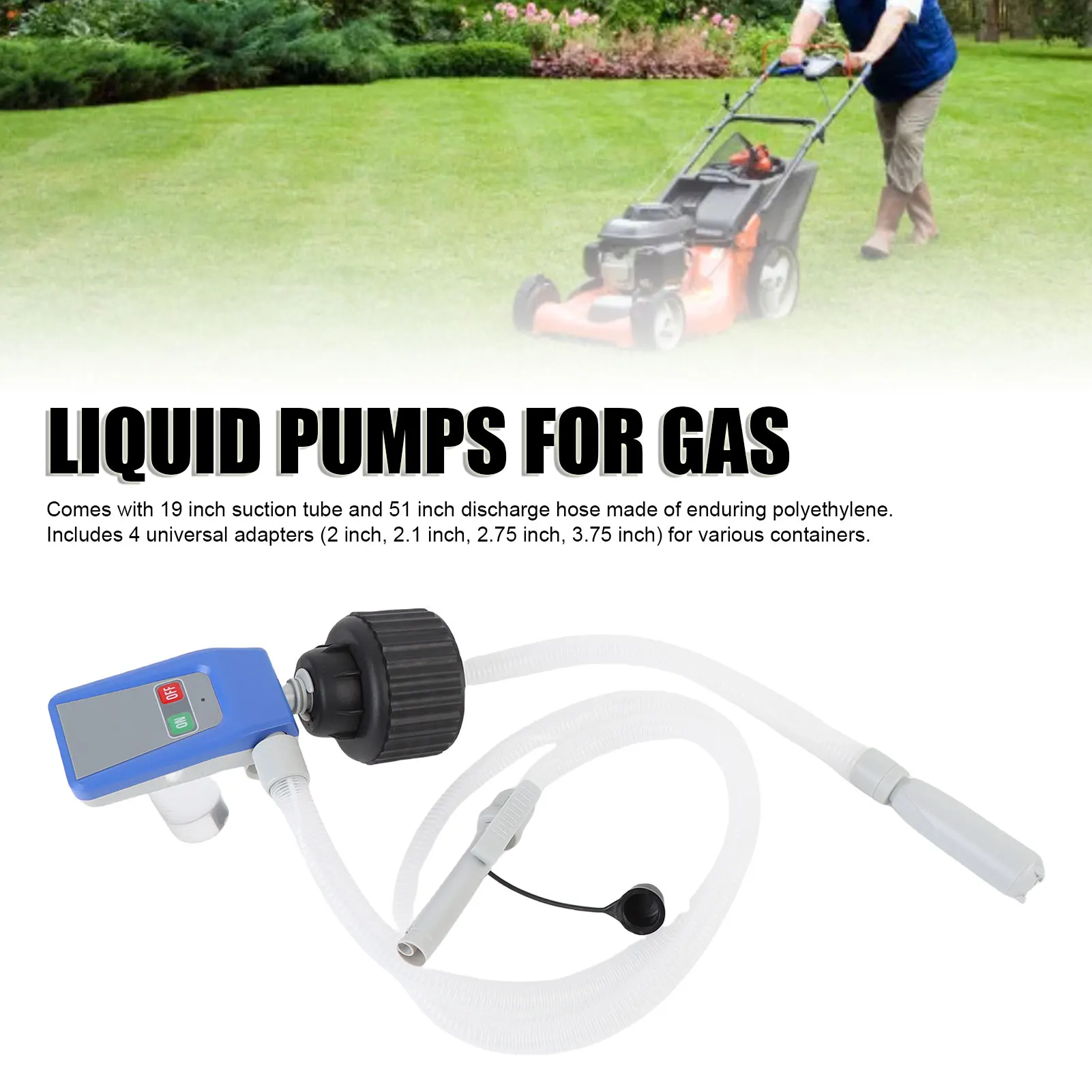Portable Power Battery Pump Clear Transfer Hose Leakproof Automatic Shutoff Automatic Fuel Transfer Pump for Non Potable Water
