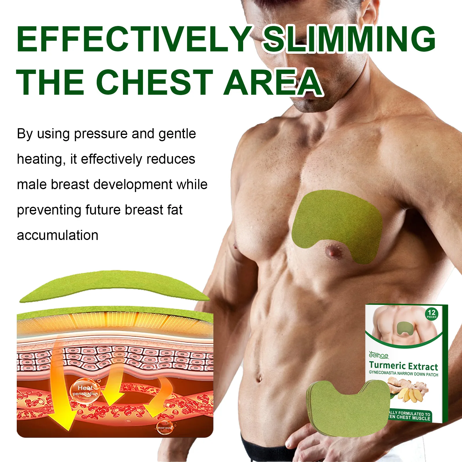 Weight Loss Products Body Repairing Patches Man Breast Firm Patch Anti Cellulite Shrink Chest Fat Burning Strengthen Muscles 12pcs