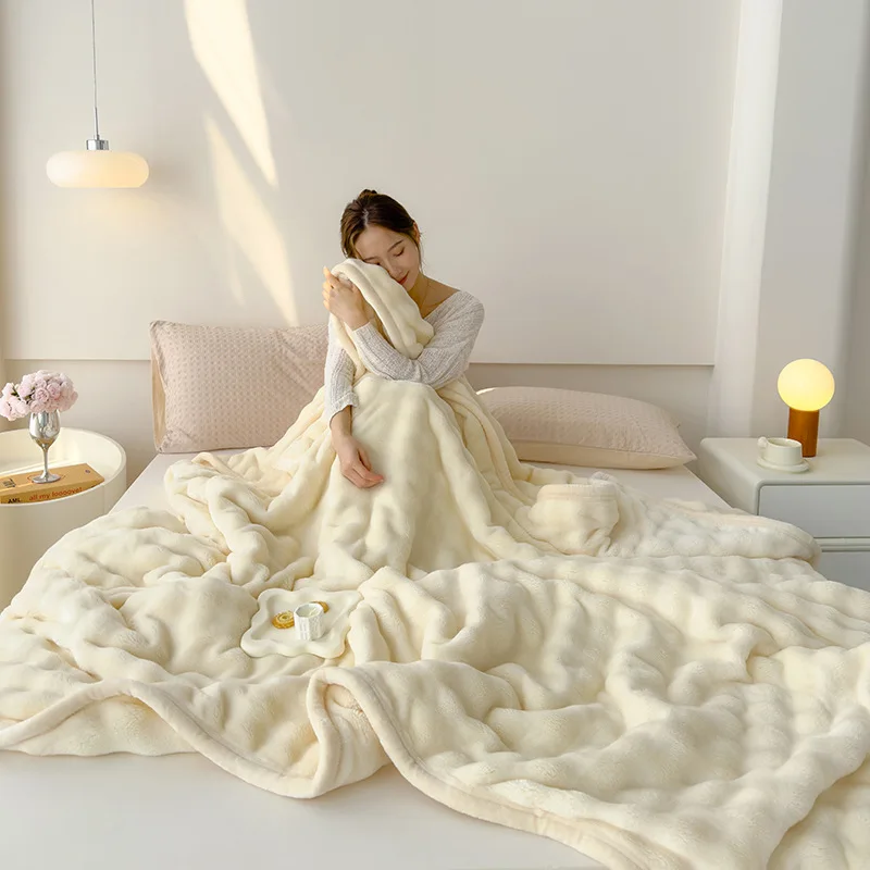 WarmWinterBlanketsKneeBlanketMicrofiberBeddingFluffySoft