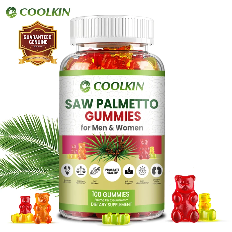 Saw Palmetto Gummies-for Men Prostate, Urinary Tract and Bladder Health, Hair Growth, Hormone Balance