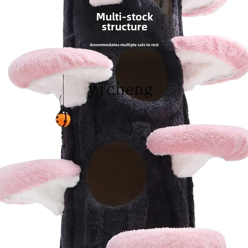 Hzuaneri Kattenkrabpaal 178cm - Meerlaagse Kattenboom Met Grotten, Hangmat En Sisalpalen