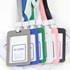 Unisex Work Color ID Card Holder Lanyard Badge Holders Identification Sleeve Dual Clear Business Exhibit School Strap Neck Hang 1