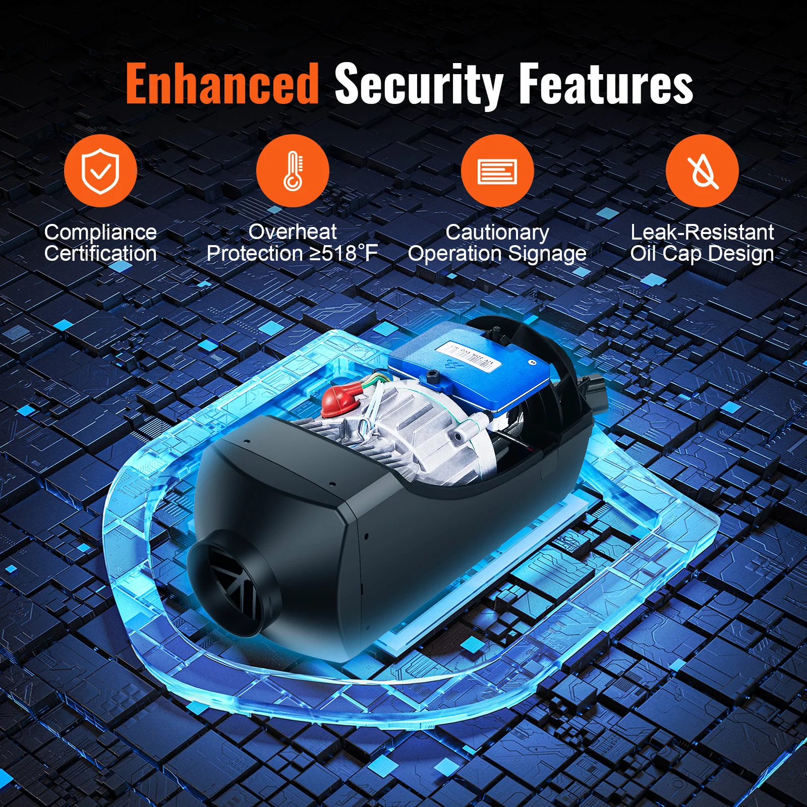 Portable 12V Diesel Air Heater with Remote Control