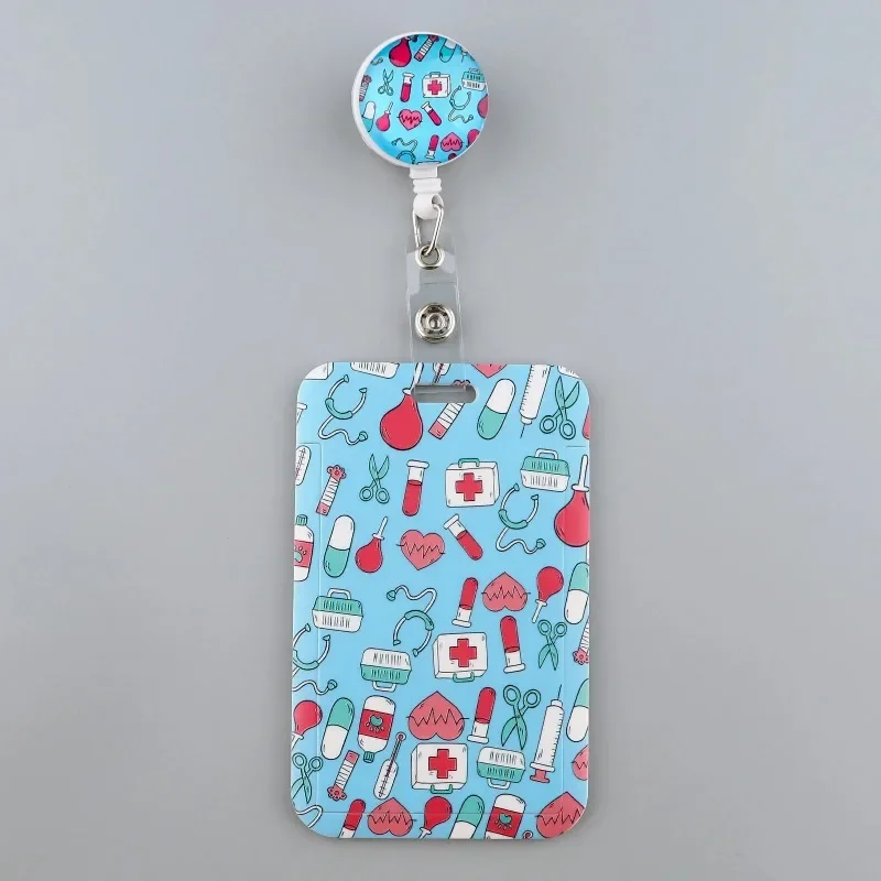 Hospital Card Holder Retractable Badges Reel Doctor Nurse Exhibition Business Card Badge Holder Case Office Keychain Accessories