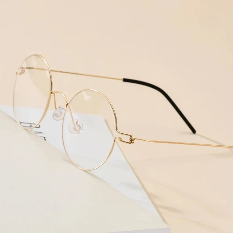 Eyeglasses Frames Men Women Round Screwless Titanium Alloy Morten Denmark Korean 98607