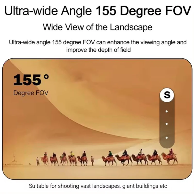 Objectif Grand Angle 155° avec Stabilisation pour Caméra Action