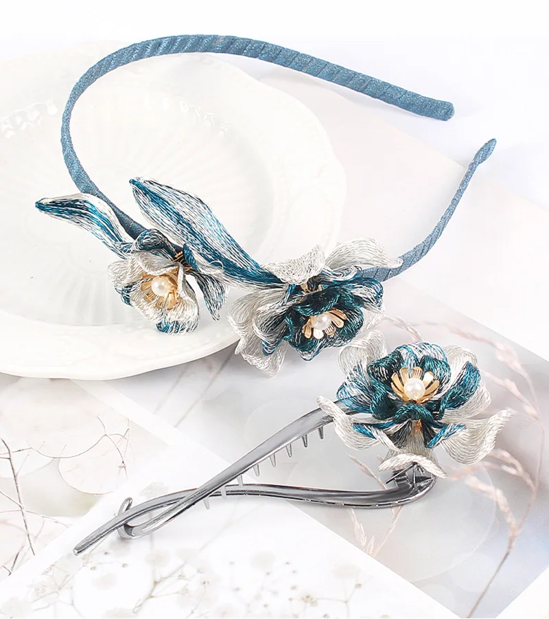 New creative bridal headwear forest style fairy hair hoop earrings set accessories super fairy copper wire hair accessories