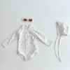 5428 Korean Baby Swimsuit 2025 Spring Summer New Boys and Girls Cute Printed Checkered Polka-dot Sun-proof One-piece Swimsuit 4