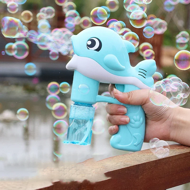 Bubble Gun Electric Automatic Soap Cute Bubbles Machine Kids Portable Outdoor Party Toy LED Light Blower Toys Children Gifts 3