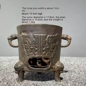 레트로 주철 숯 바베큐 그릴, 1 인용 테이블, 바베큐 가열 화로, 차 만들기, 와인 가열 스토브, 앤티크 컬렉션 없음