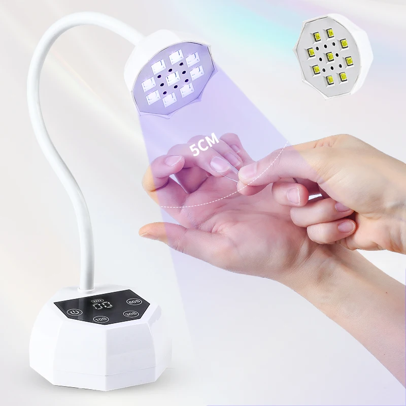 휴대용 충전식 UV LED 네일 램프 무선 USB 구즈넥 네일 드라이어 젤 폴리쉬 전문가용 매니큐어
