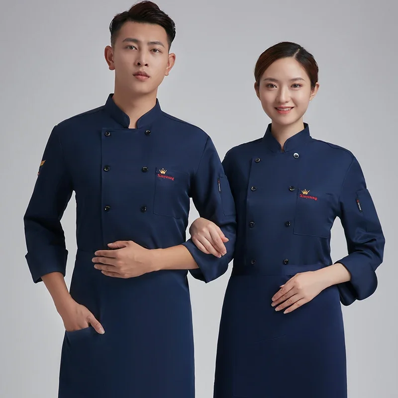 

Hotel For Women Jacket Restaurante Clothes Chef Uniform Cooking Logo Pastry Kitchen Men Restaurant Custom Barbecue